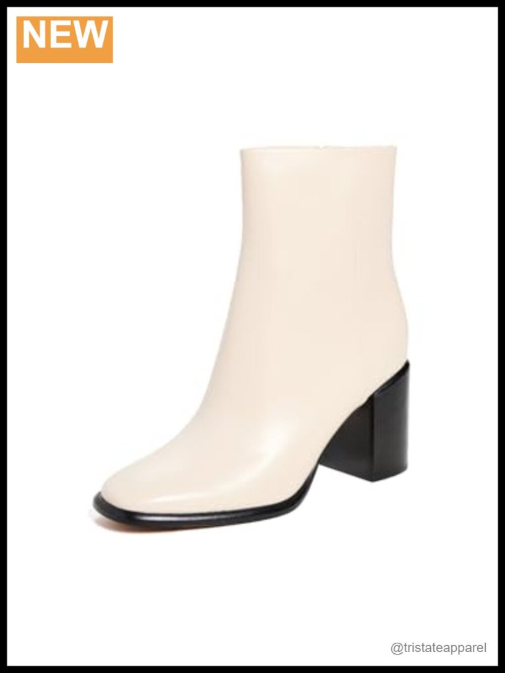 Women's Leather Ankle Boots Round Toe Heeled Booties Zip Closure